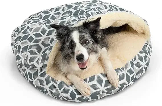 GUANGBAI Luxury Microsuede Cozy Cave Pet Bed Durable Cover