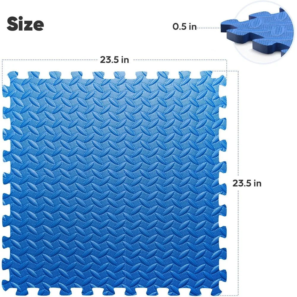 24 Inch x 24 Inch x ½ Inch 16 Tiles Home Gym Mat Puzzle Exercise Mat EVA Interlocking Foam Floor Tiles for Home Workout