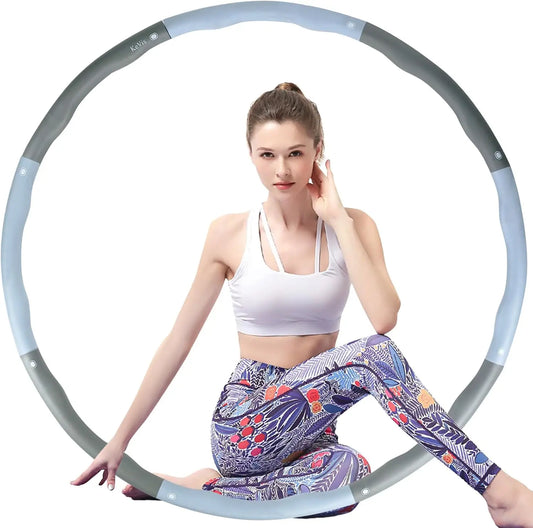 Adjustable Weighted Fitness Hoop for Adults Women's Abdominal Exercise and Weight Loss