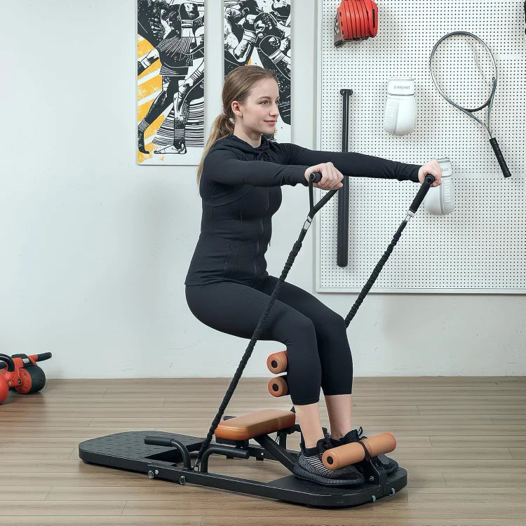 Foldable Sissy Squat Machine Hip Thrust Machine with Push Up Stand Multipurpose Glute Workout Equipment for Home Gym