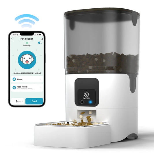 Papifeed Automatic Cat Feeder Smart WiFi Timed Pet Food Dispenser 6L for Cats and Dogs