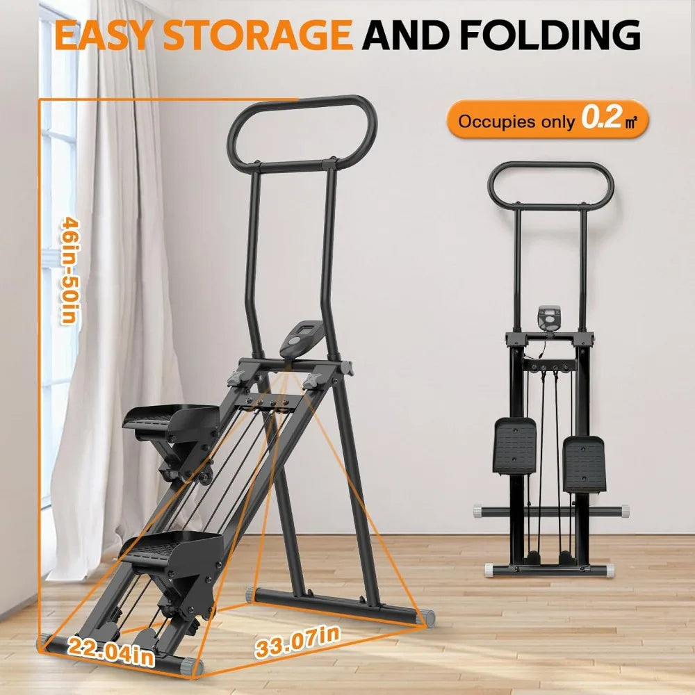 Stair Stepper for Home Folding Cardio Stair Climber Machine with Adjustable Handlebar Full Body Workout