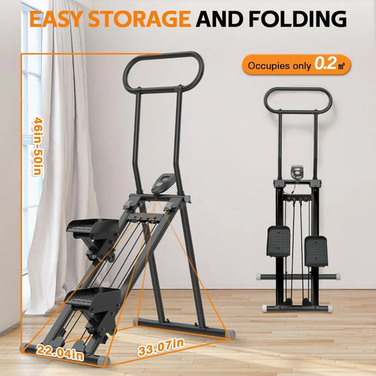 Stair Stepper for Home Folding Cardio Stair Climber Machine with Adjustable Handlebar Full Body Workout