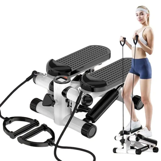Mini Stepper with Resistance Band for Full Body Workout Home Fitness Equipment