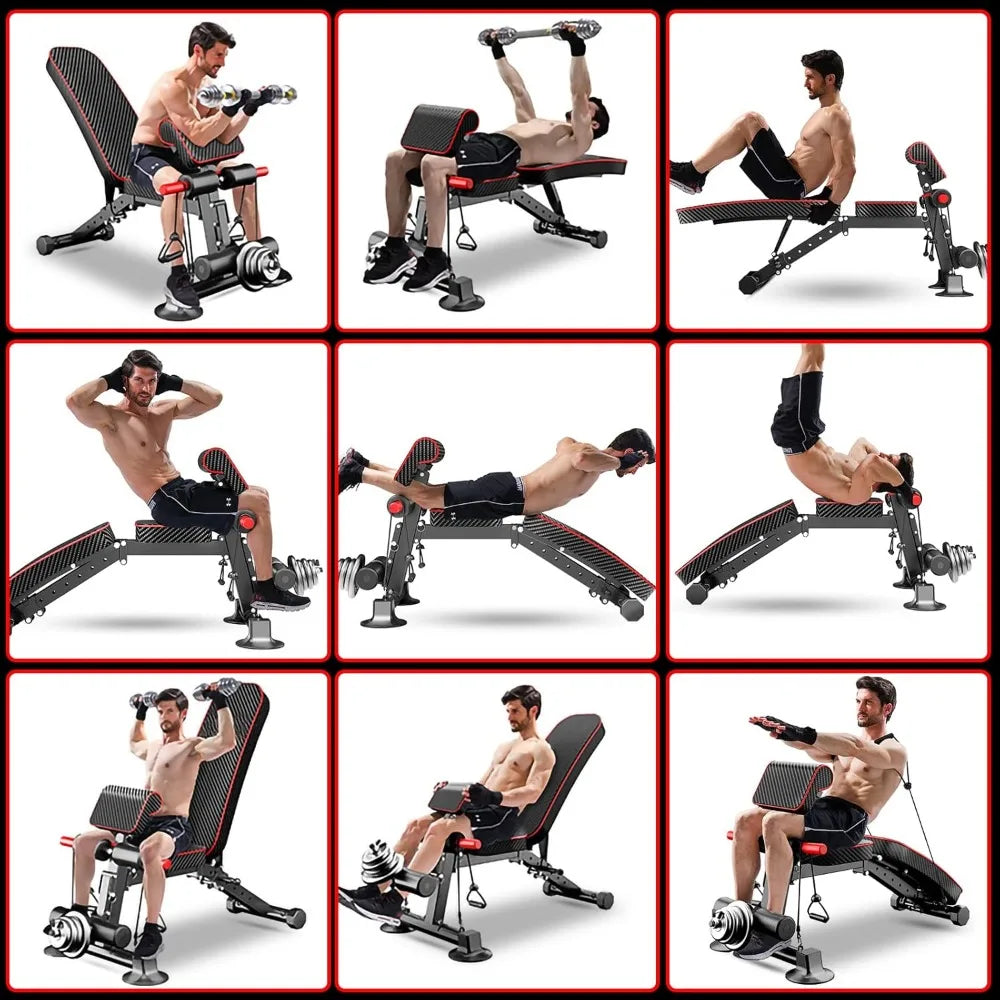 Adjustable Weight Bench Portable Fitness Strength Training Equipment for Home Gym