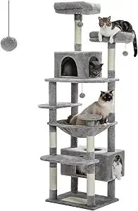 Pawz Road Large Cat Tree 72 Inches Cat Tower for Large Cats Cat Condo with Sisal Covered Scratching Posts and Padded Perches