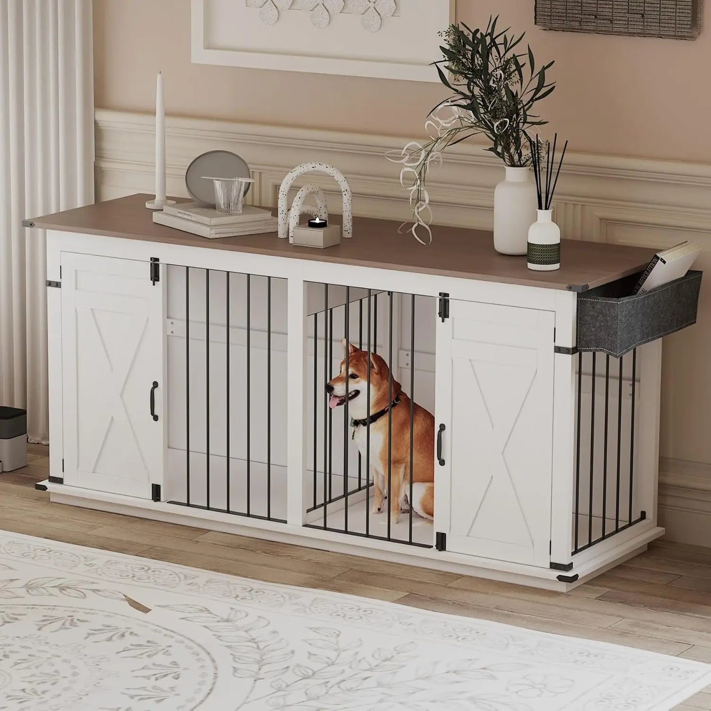 Hign-concerned Dog Crate Furniture Indoor Kennel Partition