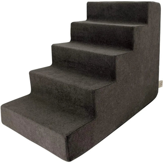 Pet Supplies Dog Stairs for Small Dogs and Cats Foam Pet Steps Portable Ramp for Couch Sofa and High Bed Non Slip Indoor Step Support Dark Brown 5 Step