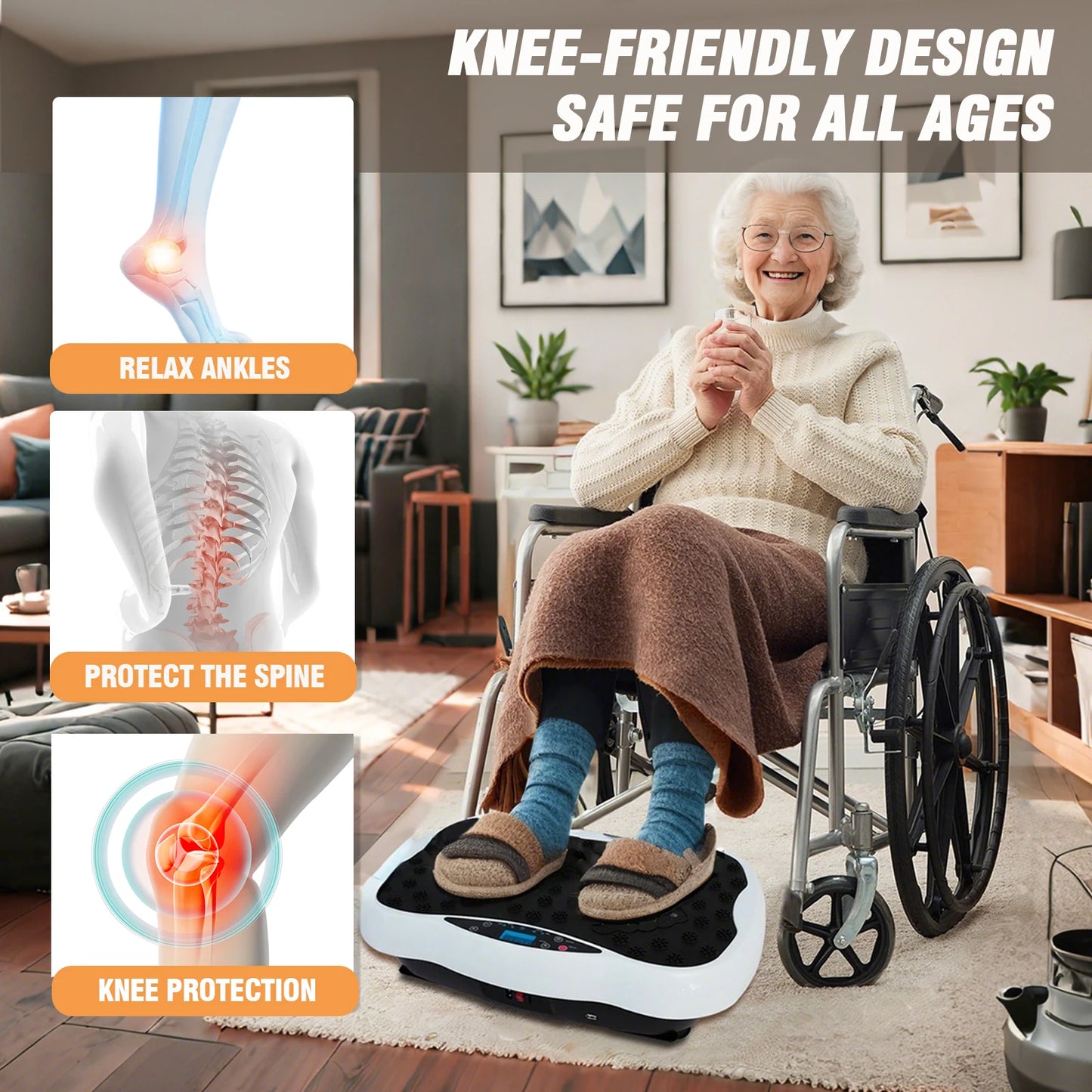 Full Body Vibration Plate Exercise Machine Bands Remote
