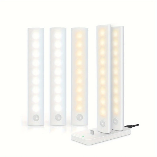 Under Cabinet Motion Sensor Rechargeable LED Lights 1/3/5/6 Packs for Closet Kitchen Bathroom