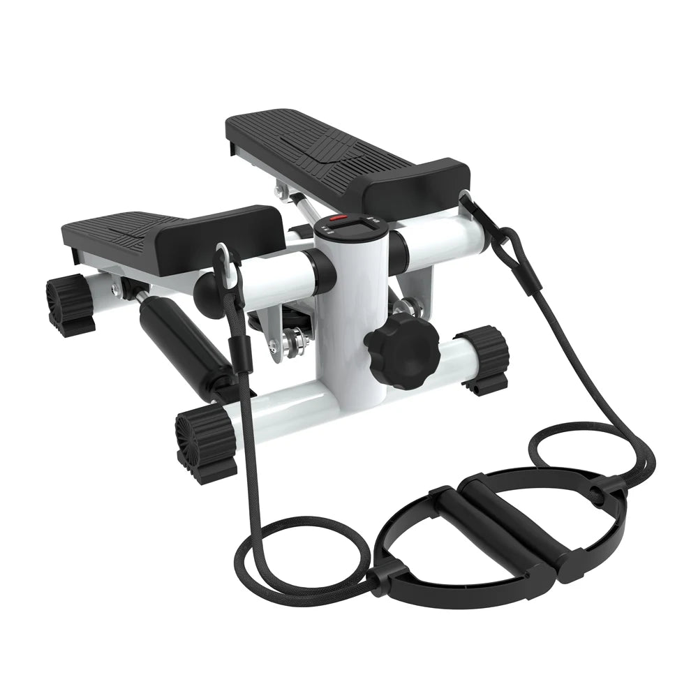 Stair Stepper with Resistance Bands Mini Stepper 300LB Loading Capacity Hydraulic Fitness Stepper with LCD Monitor