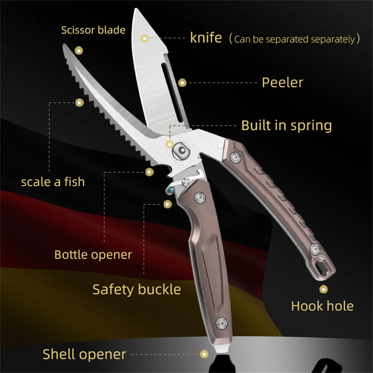 Heavy Duty Poultry Shears Kitchen Scissors for Chicken and Meat Cutting Stainless Steel Food Shears