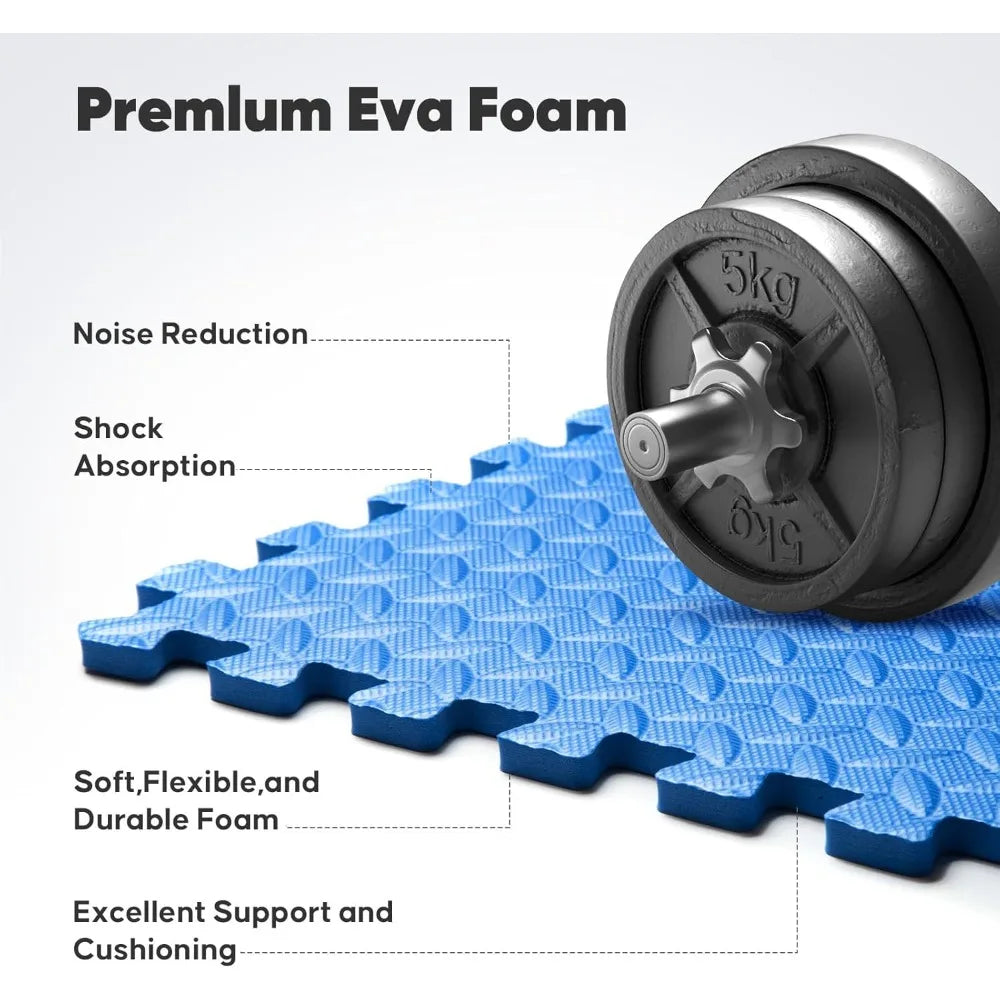 24 Inch x 24 Inch x ½ Inch 16 Tiles Home Gym Mat Puzzle Exercise Mat EVA Interlocking Foam Floor Tiles for Home Workout