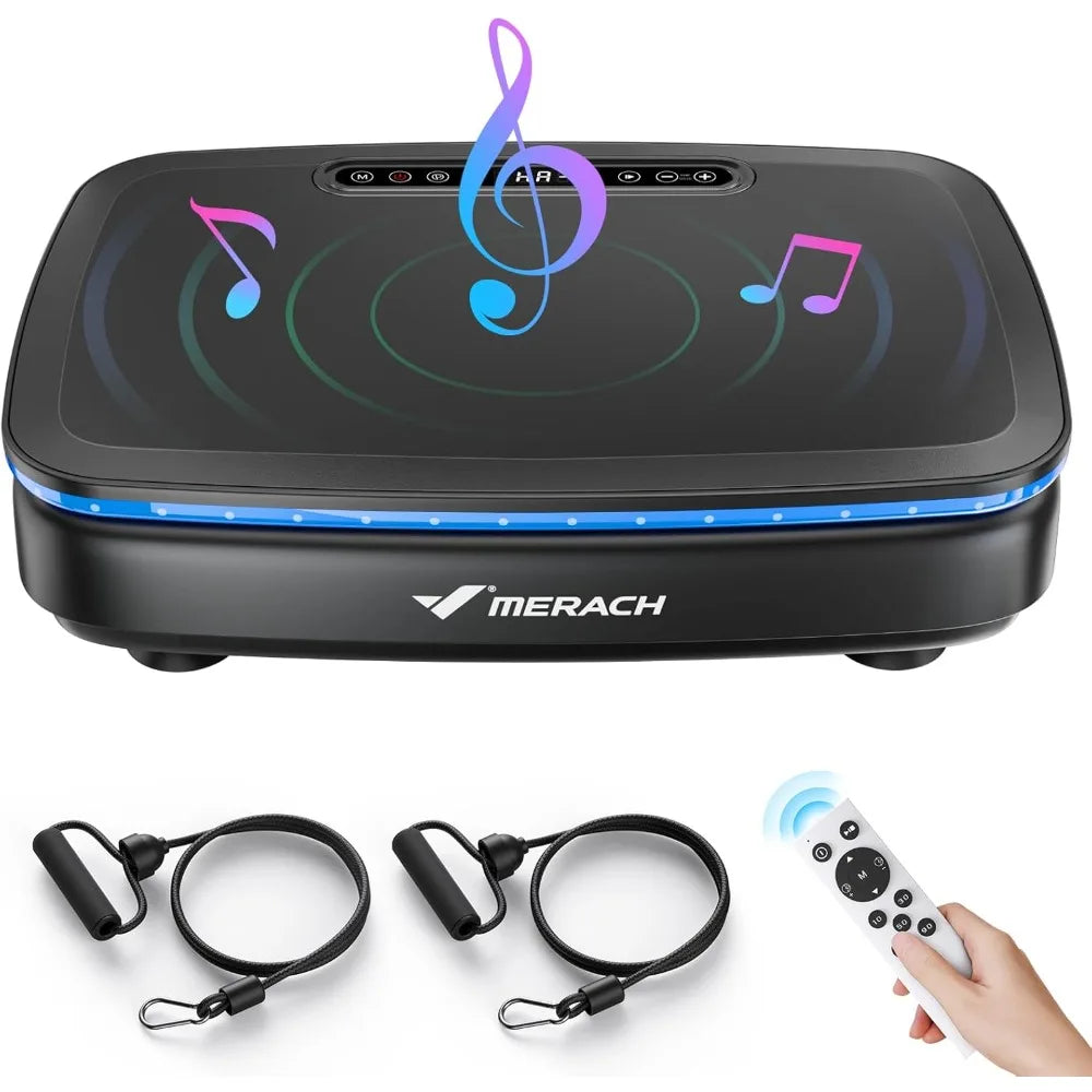 Vibrating Board Exercise Machine with LED Display and 2 Ropes for Home Fitness Equipment