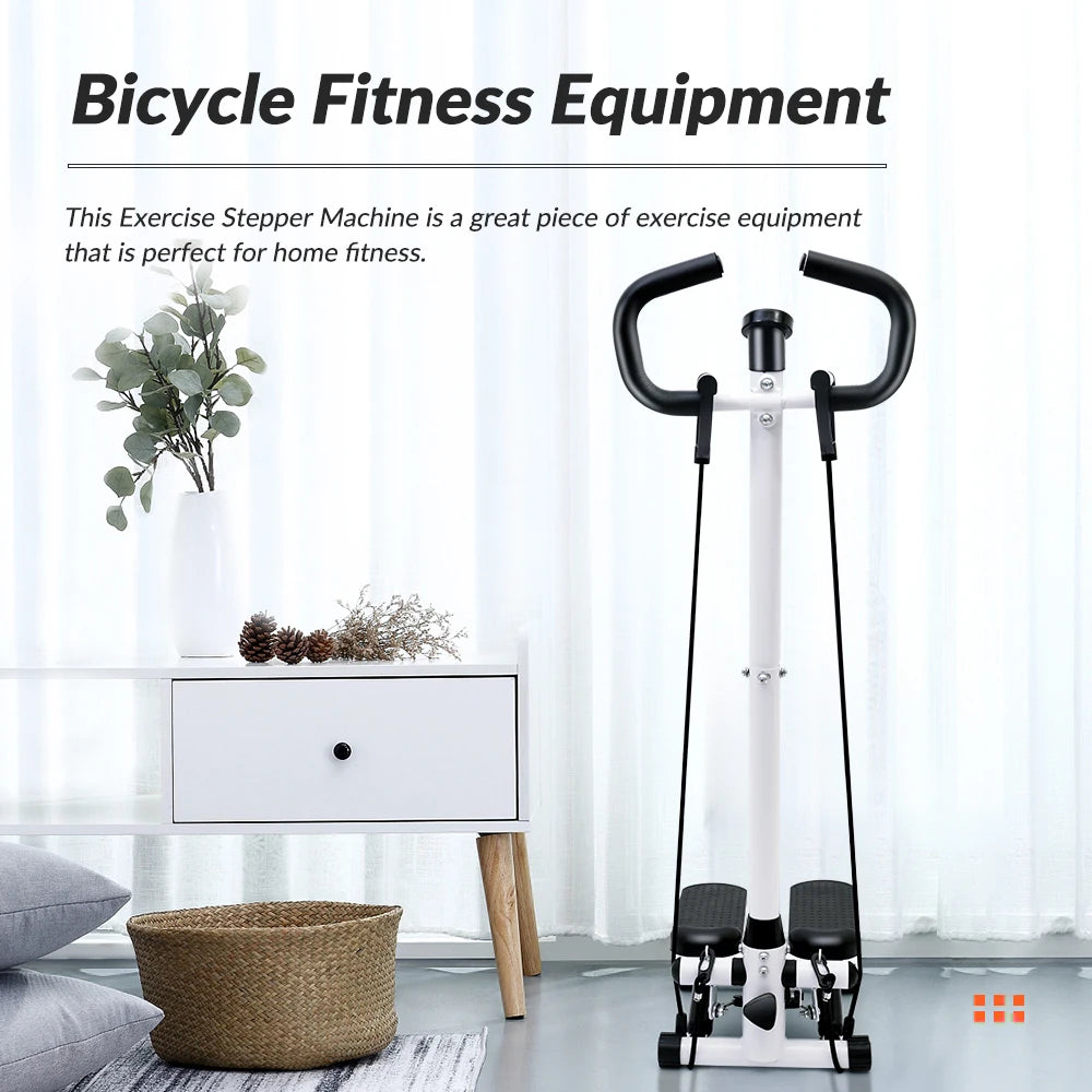 Exercise Stepper Machine For Home Fitness With LCD Display Handle And Resistance Bands Climber Leg Workout
