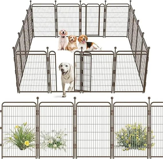 Dog Playpens 40 Inch Height 16 Panels Dog Pen Outdoor Indoor Dog Fence Exercise Pen for Small Medium Large Dogs Foldable Pet Play Yard