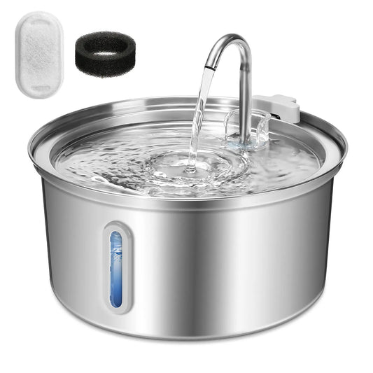 Cat Water Fountain Stainless Steel 108oz 32L Pet Water Fountain With Ultra Quiet Pump Filtration System Water Level Window