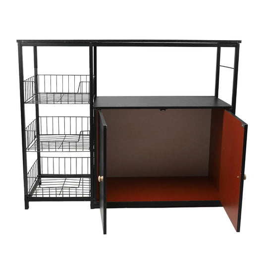 Multifunctional Storage Cabinet Rack Kitchen Storage Cabinet Large Capacity Metal Organizer for Living Room Dining Room