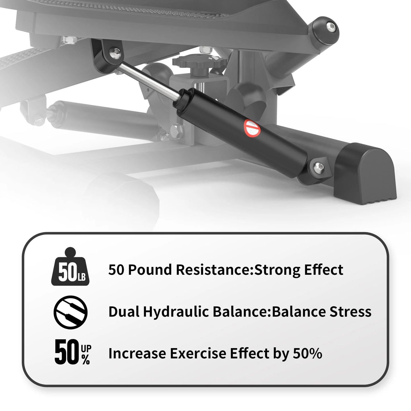 Leikefitness Premium Portable Twist Stair Stepper Adjustable Resistance Twisting Step Fitness Machine with Bands and LCD Monitor