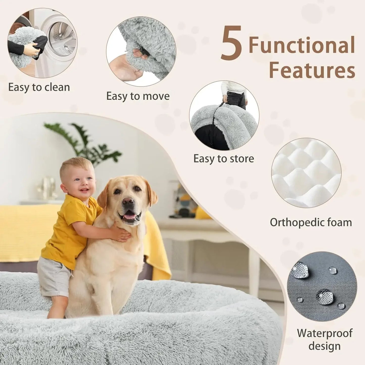 Human Dog Bed 71 Inch by 45 Inch by 12 Inch Size Washable Giant People Dog Bed with 10 CM Thick Memory Foam Large Oversize Dog Bed