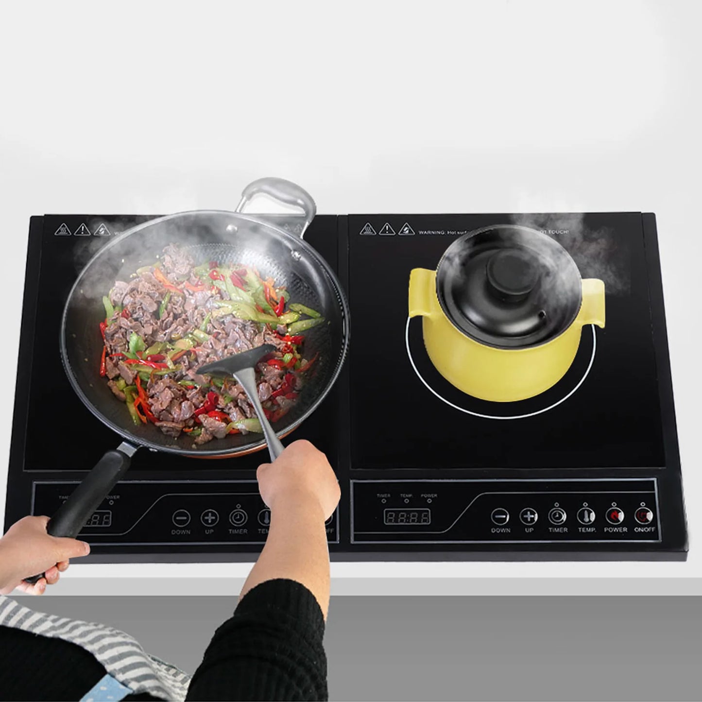 2000 Watt Home Kitchen Electric Double Induction Cooktop Touchpad Cooker