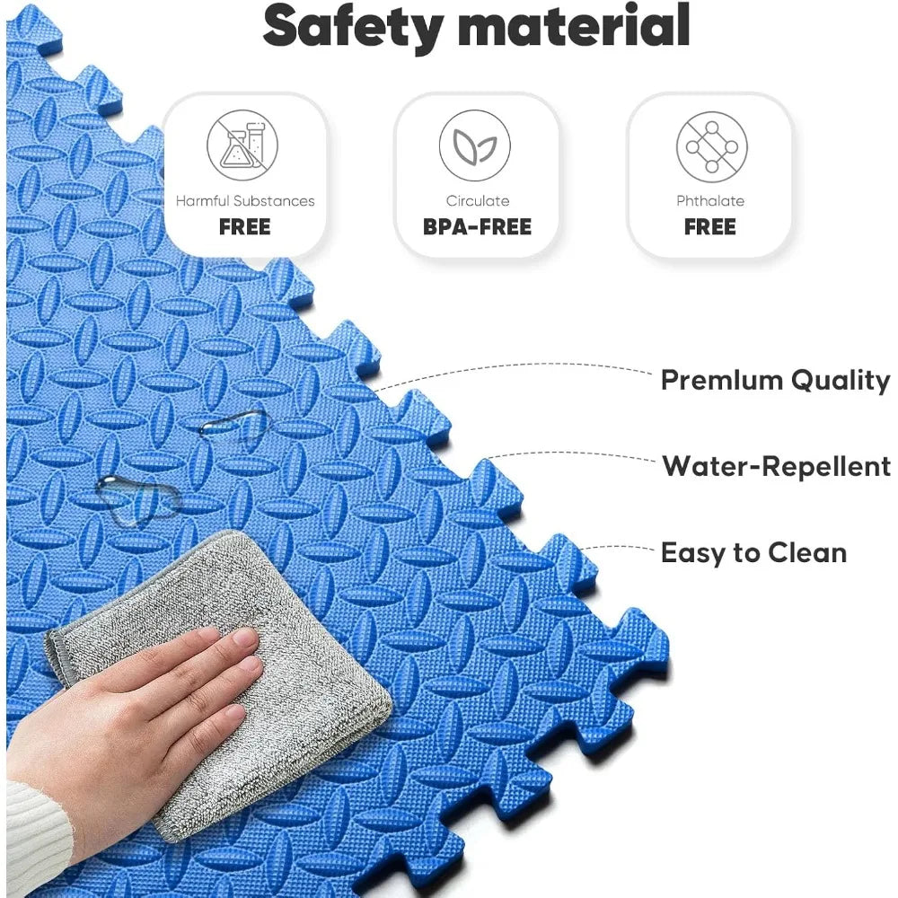 24 Inch x 24 Inch x ½ Inch 16 Tiles Home Gym Mat Puzzle Exercise Mat EVA Interlocking Foam Floor Tiles for Home Workout