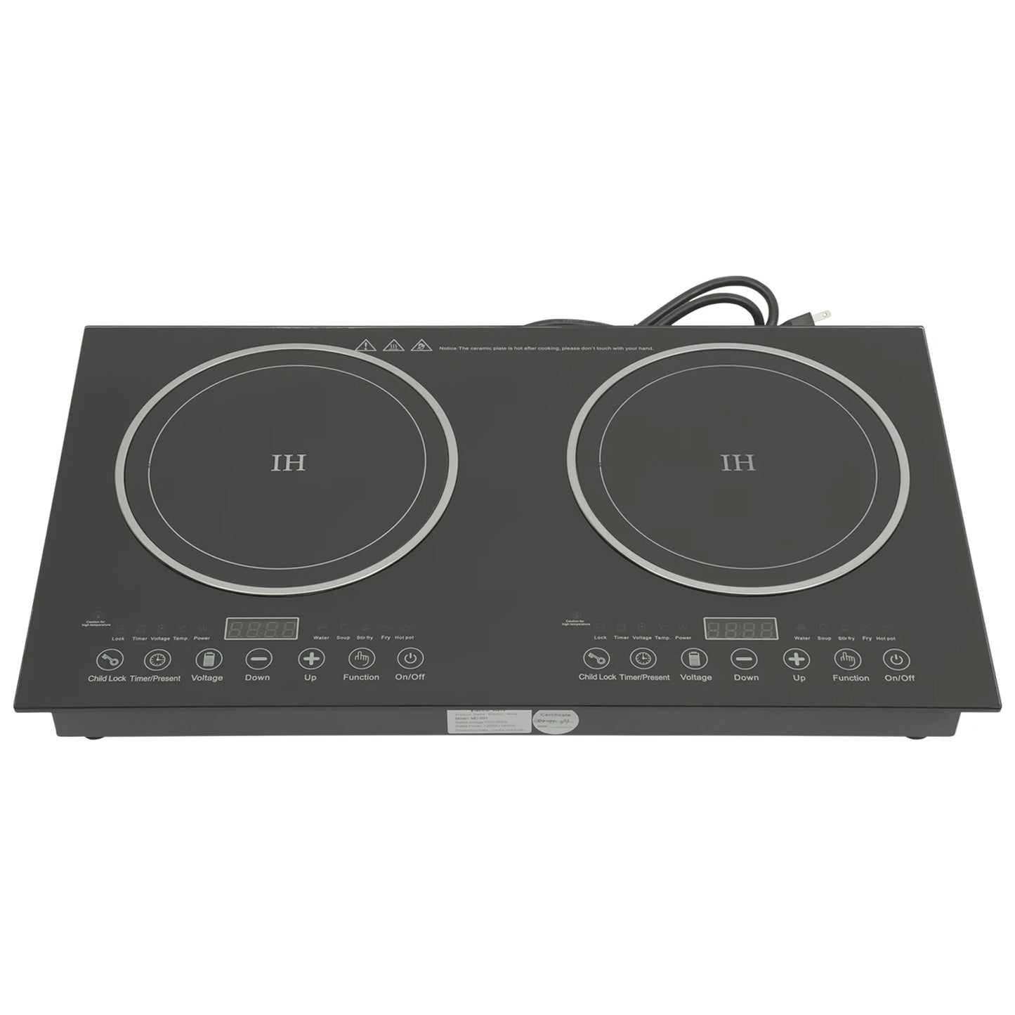 Portable 2400W Induction Cooktop with Dual Burners and Heating Plates for Convenient Cooking