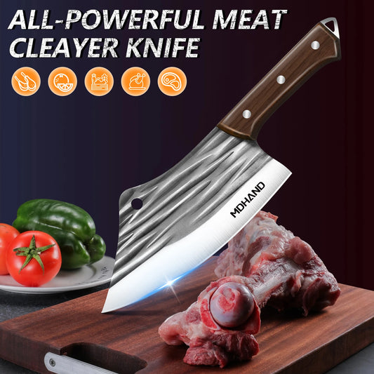 High Carbon Stainless Steel Kitchen Knife Handmade Forged Chef Knife Bone Chopper Traditional Butcher Cleaver Slicing Knife