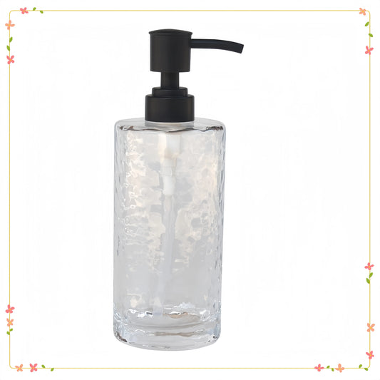 Hign-concerned Hammered Glass Soap Pump 3 Pack Dispenser