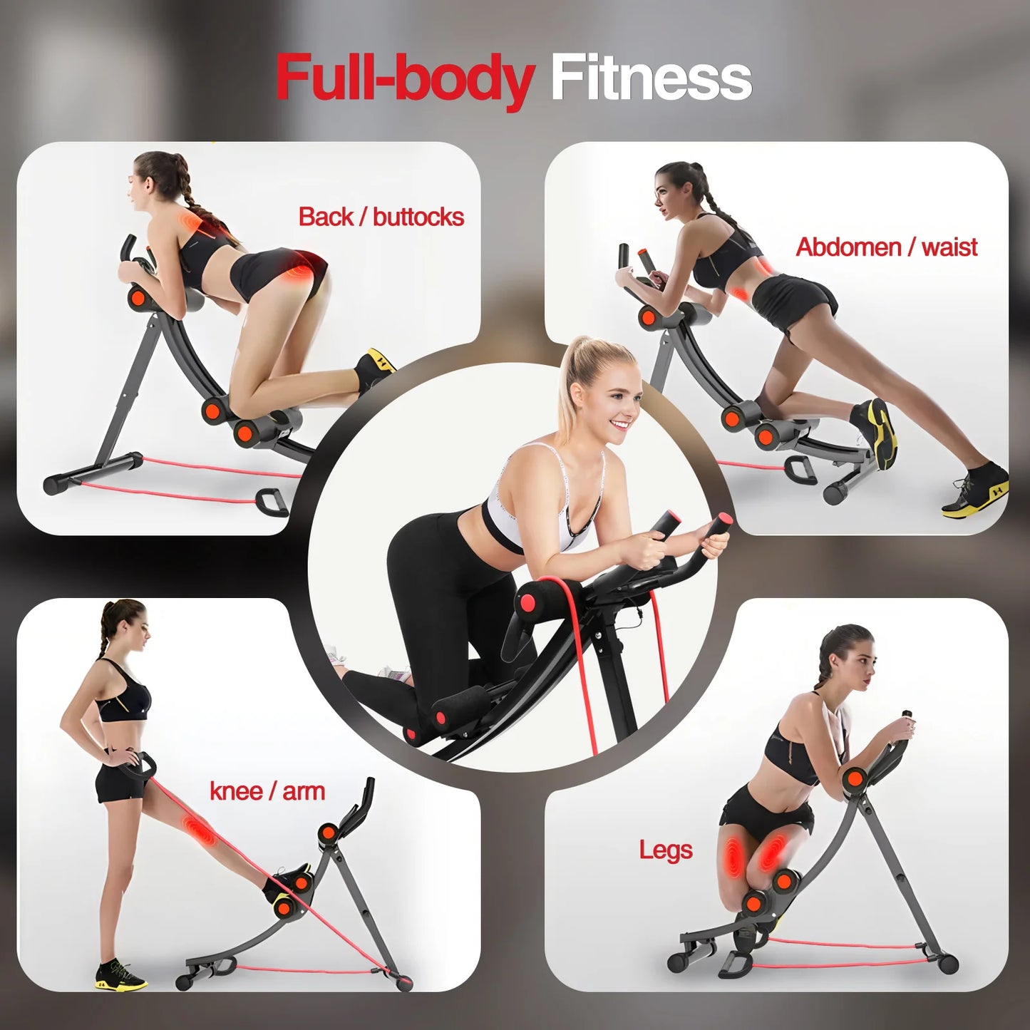 GIKPAL Foldable Ab Machine Ab Workout Equipment for Home Gym Core and Abdominal Trainer Max Weight 440lbs with LCD Display
