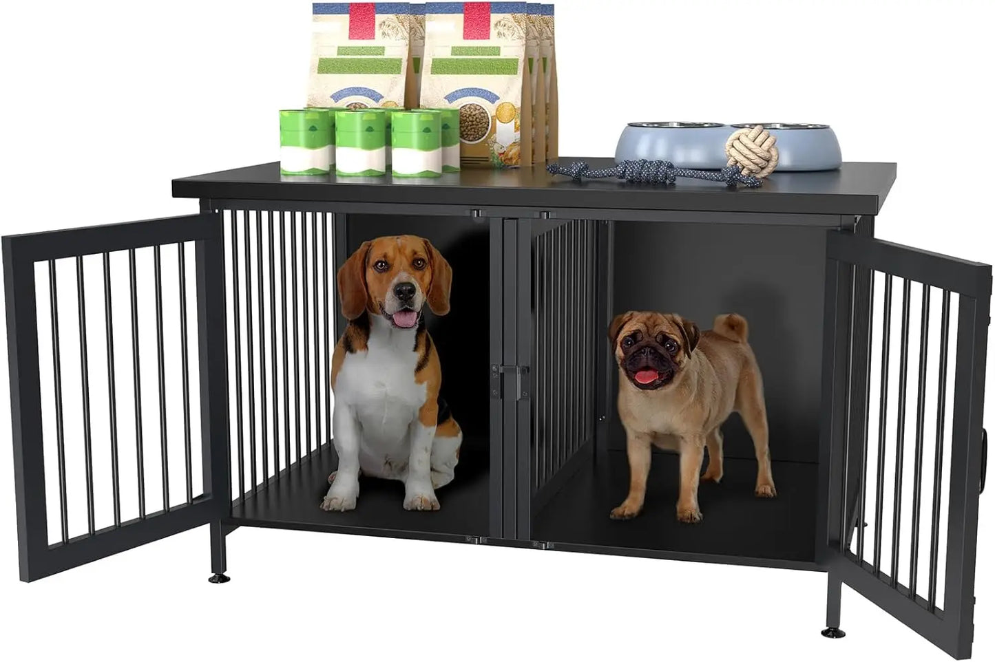 Hign-concerned Dog Crate With Divider For Two Or One