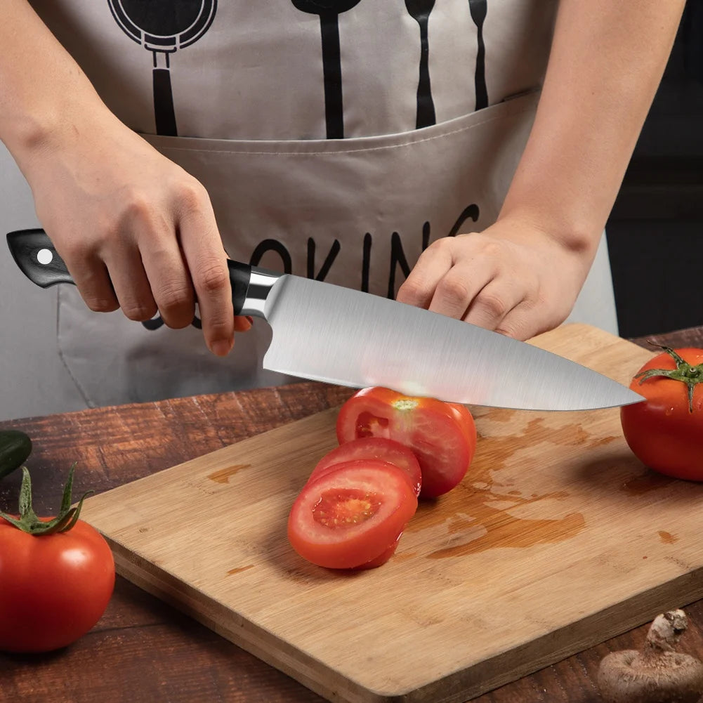 2PCS Pentachro Chef's Knife Professional 67 Layers Japanese Kitchen Knife Chef's Meat Cleaver Knives Wooden Handle