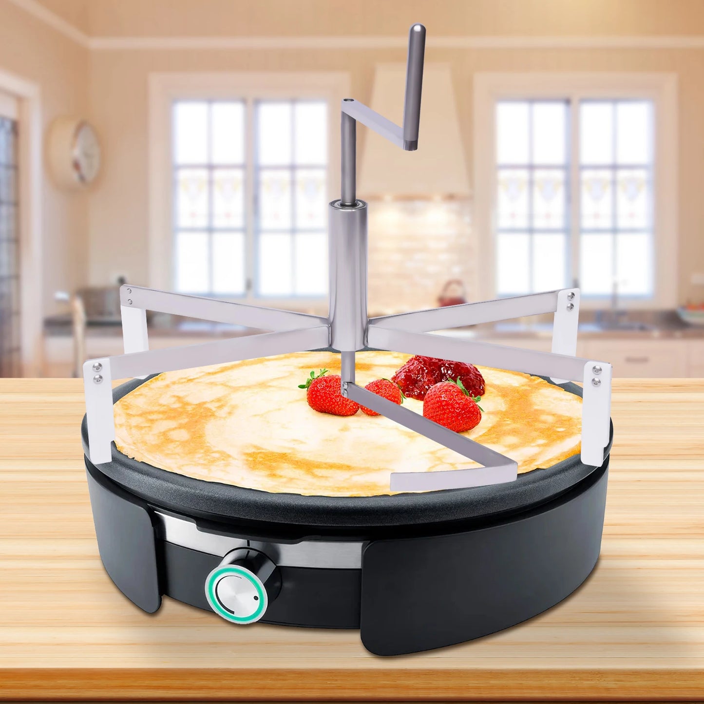 Hign-concerned Pancake Maker Crepe Machine Stainless Steel Construction Kitchen Tool
