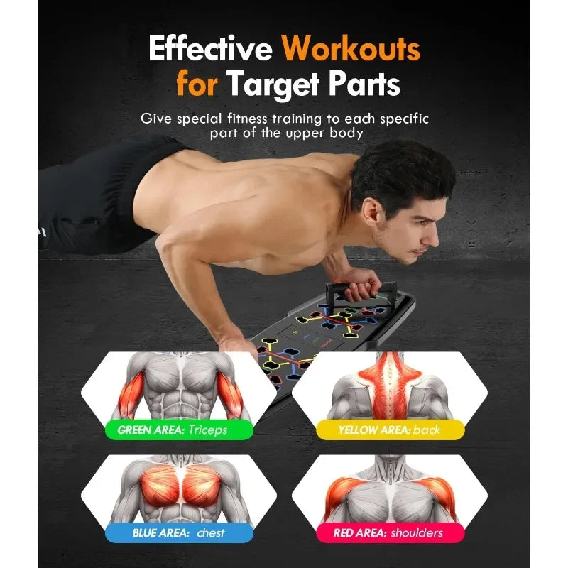 Great Discounts Push Up Board Home Gym Portable Exercise Equipment Pilates Bar with 20 Fitness Accessories and Resistance Bands