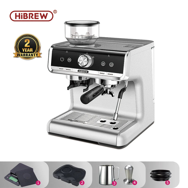 HiBREW Barista Pro 20 Bar Bean to Espresso Coffee Machine with Full Kit for Cafe Hotel Restaurant