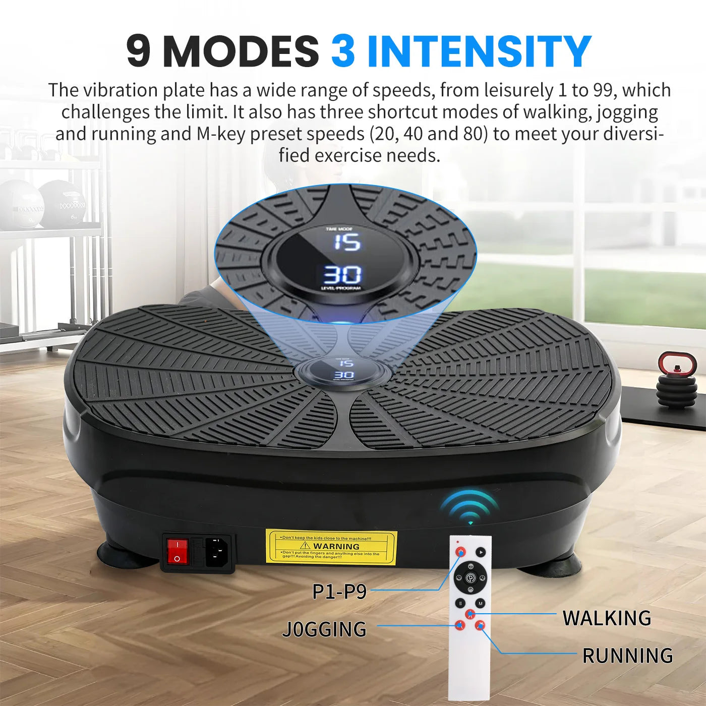 Vibration Plate Exercise Machine Whole Body Workout Power Vibration Shake Platform Fitness Slimming Resistance Bands