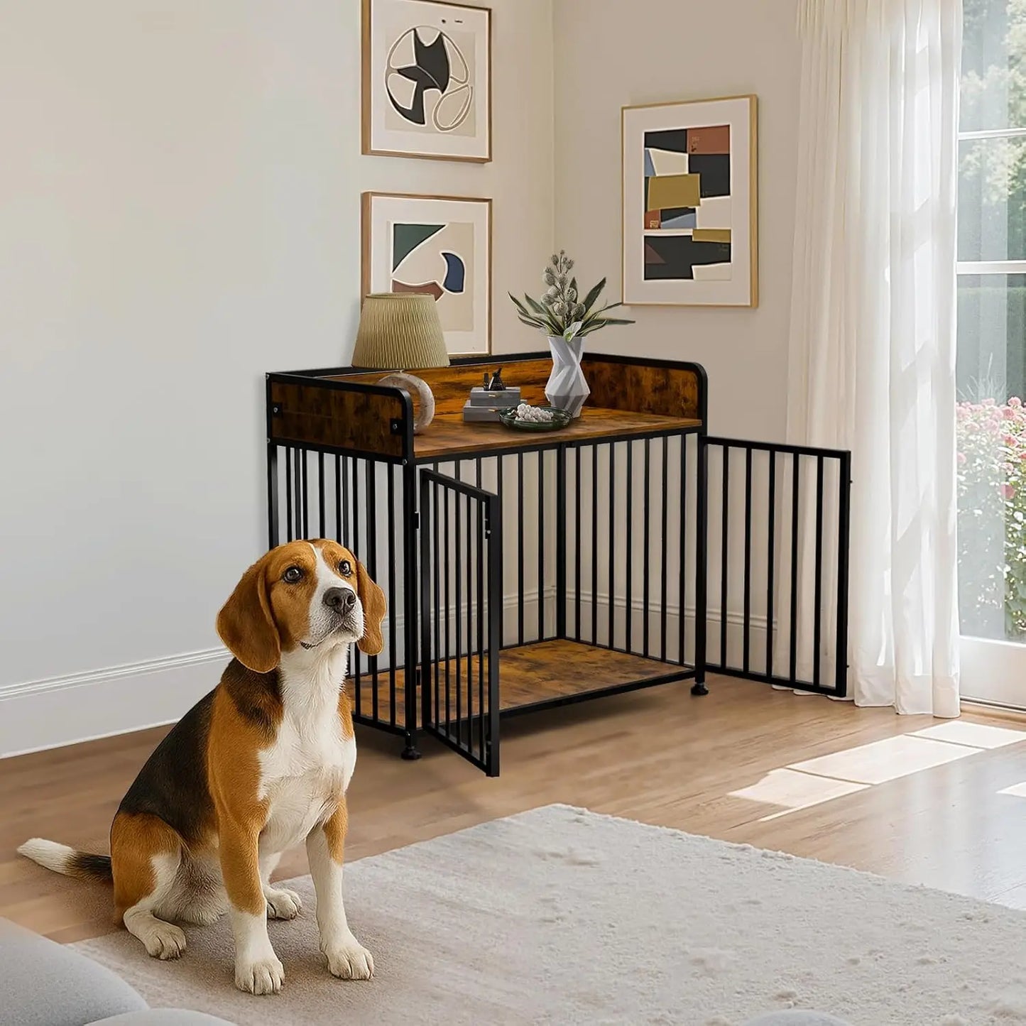 Hign-concerned Chemical Dog Crate End Table Kennel Pro