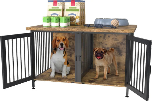 Hign-concerned Dog Crate With Divider For Two Or One