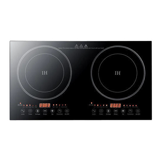 Portable 2400W Induction Cooktop with Dual Burners and Heating Plates for Convenient Cooking
