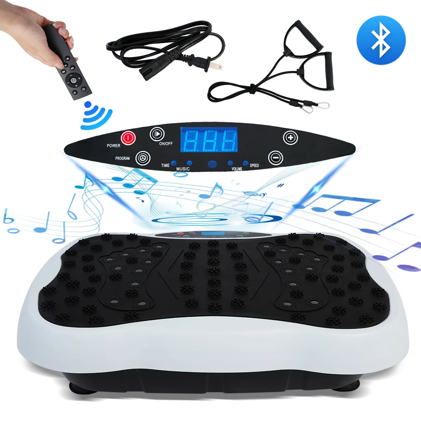 Full Body Vibration Plate Exercise Machine Bands Remote