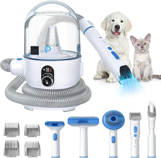 Pet Grooming Vacuum Kit 5 in 1 High Power Hair Remover for Shedding Dogs and Cats with 2.0L Dust Cup Low Noise Operation