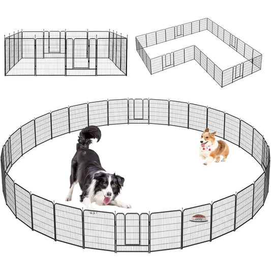Portable Dog Playpen Heavy Duty Metal Exercise Fence Indoor Outdoor for Small Medium Large Dogs