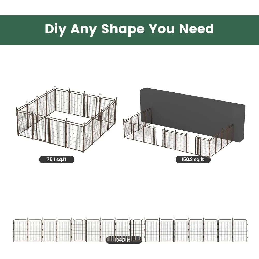 Dog Playpens 40 Inch Height 16 Panels Dog Pen Outdoor Indoor Dog Fence Exercise Pen for Small Medium Large Dogs Foldable Pet Play Yard