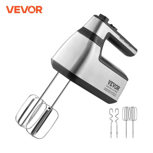 VEVOR Cordless Electric Hand Mixer 5 Gear Speed Handheld Mixer for Baking Whipping Mixing Eggs Cookies Cakes and Cream