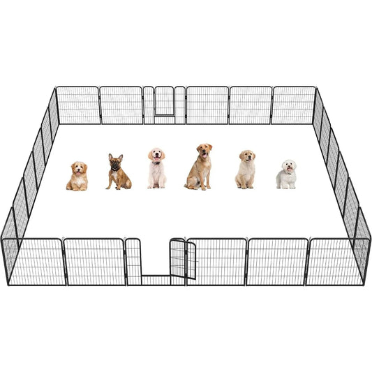 Dog Playpen Outdoor Puppy Exercise Pen Indoor Portable Pet Fence for Yard RV Camping 32 Inch 24 Panels