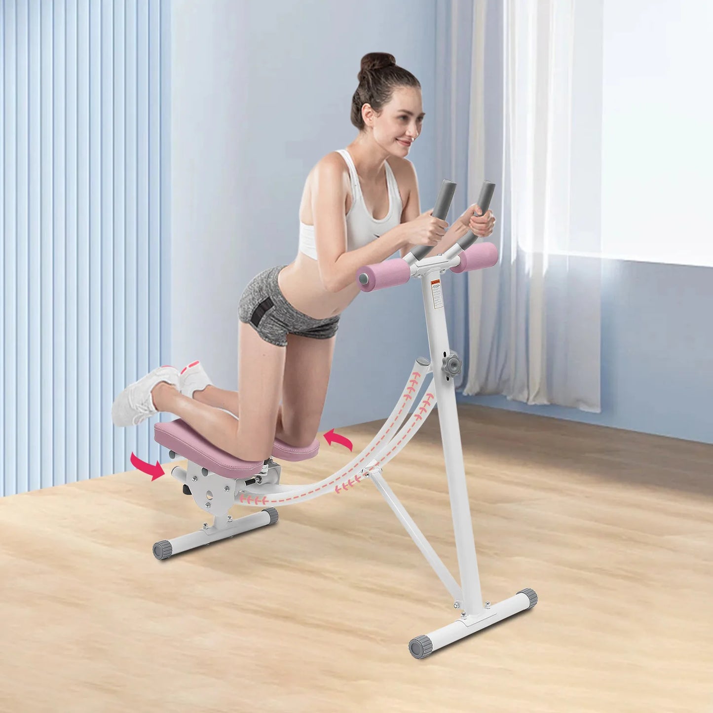 Ab Machine 150kg Weight Capacity Foldable Core and Abdominal Exercise Fitness Equipment for Home Gym