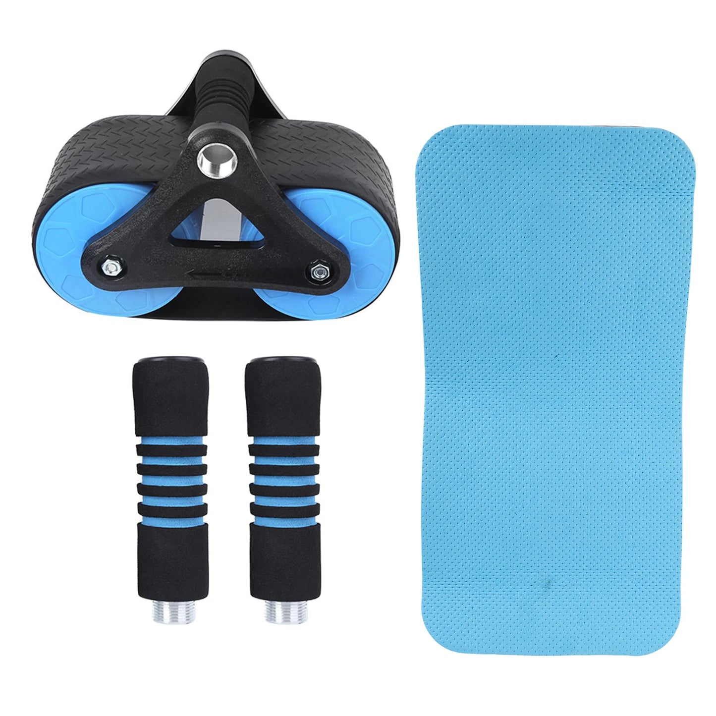 Springback Wheels Roller Domestic Abdominal Exerciser Push Up Training Mute Fitness Equipment Blue