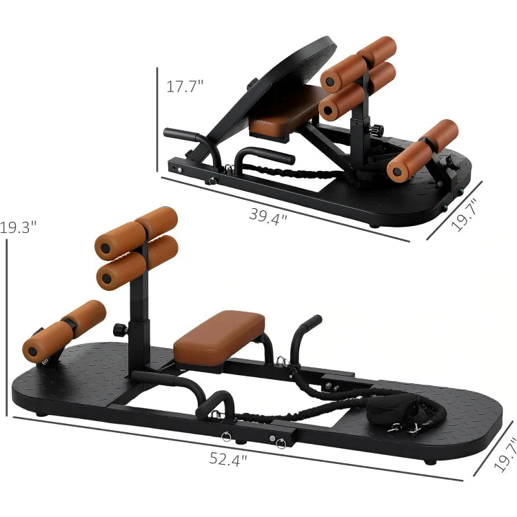Foldable Sissy Squat Machine Hip Thrust Machine with Push Up Stand Multipurpose Glute Workout Equipment for Home Gym