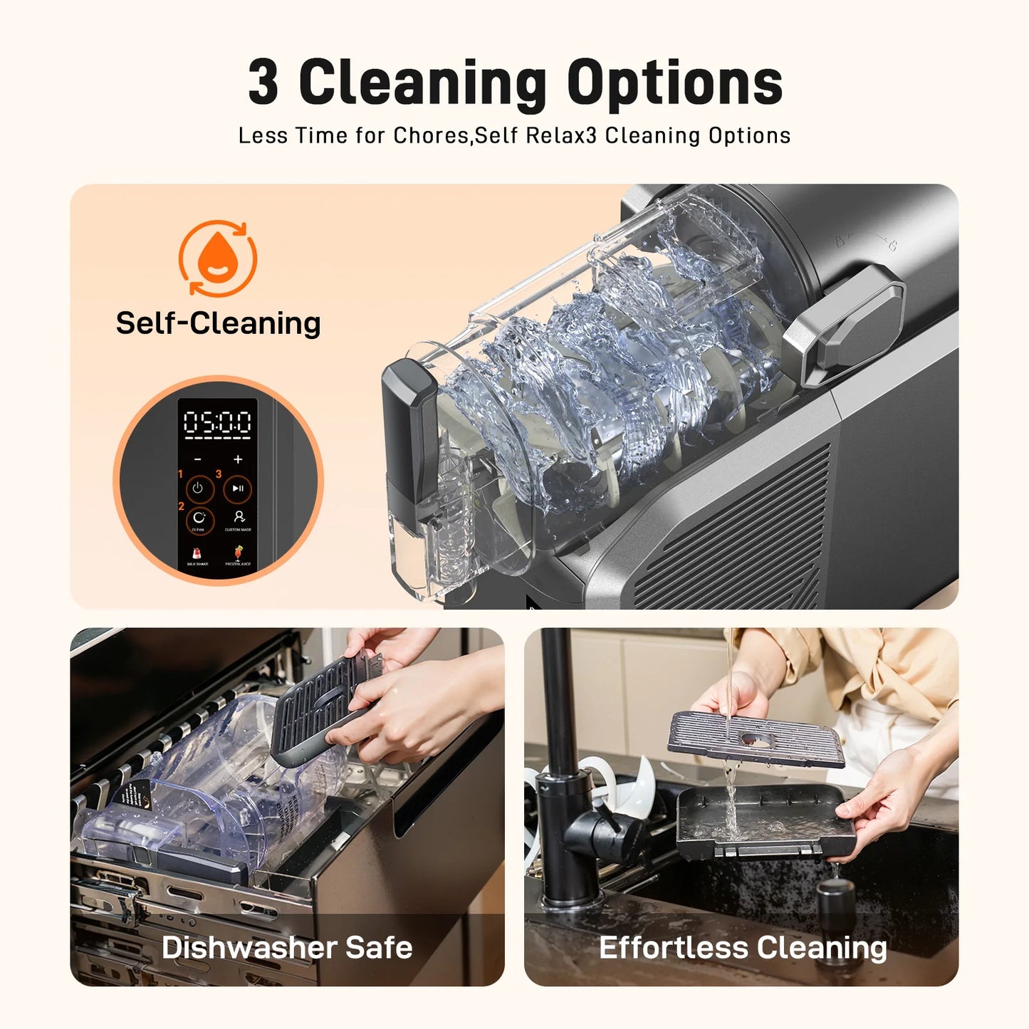 7 in 1 Professional Home Slushie Machine with Rapid Chill Technology for Frozen Drinks and Automatic Cleaning