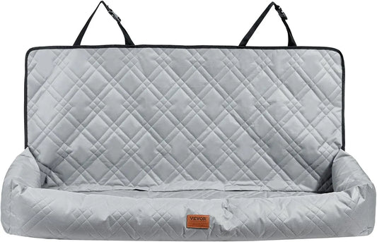Dog Car Seat Waterproof Dog Booster Seat for Car Pet Seat with Clip-On Safety Leash PP Cotton Filling Vehicle Bed for Medium and Large Pets Up to 100 Pounds